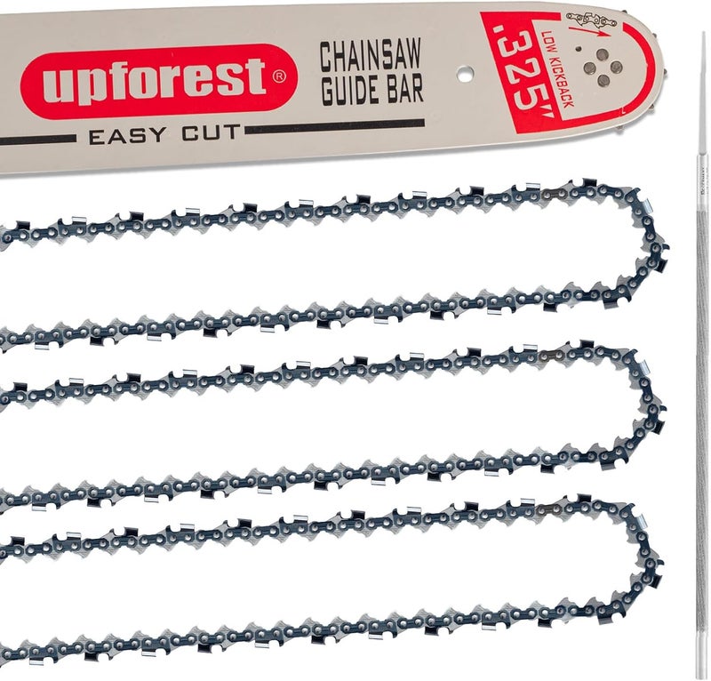 UPFOREST 18 Inch Chainsaw Bar & Chain .325" Pitch, .063" Gauge, 68 Drive Links, 26RS 68 Fits Stihl 025, MS250, MS251 36390050068, V68 (3 Chains+1 Bar)(AS18368DY4L) - Image 1